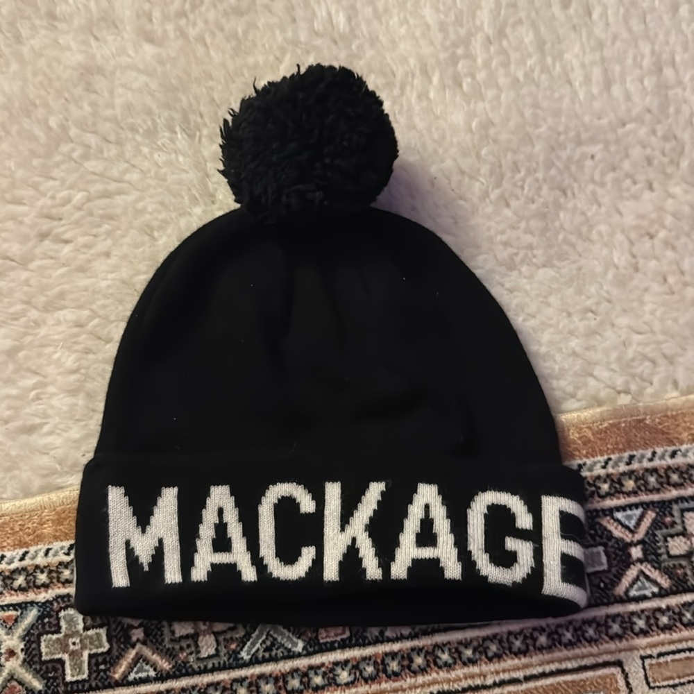 Women’s Mackage Black & White Beanie